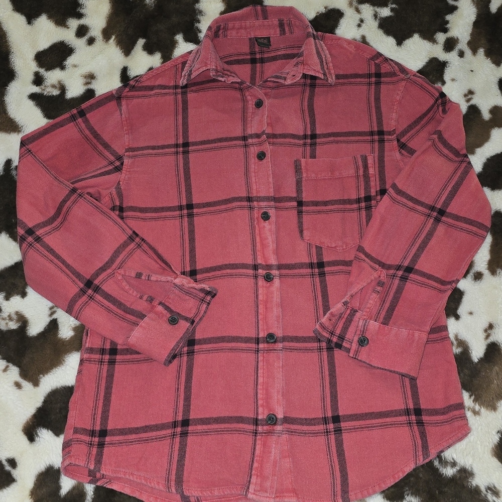 Wild Fable Red Plaid Button Up Shirt Jacket | Women’s XXS | Pockets